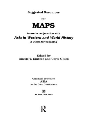 cover image of Suggested Resources for Maps to Use in Conjunction with Asia in Western and World History